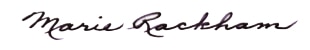 Marie Rackham signature