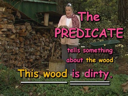 The Predicate tells something about the wood.