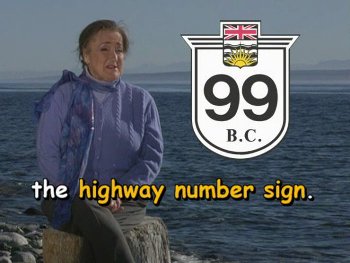 the highway number sign.