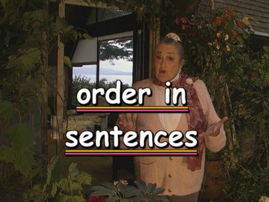 order in sentences