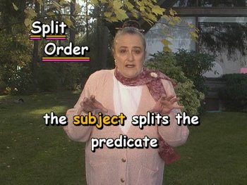 In split order the subject splits the predicate.