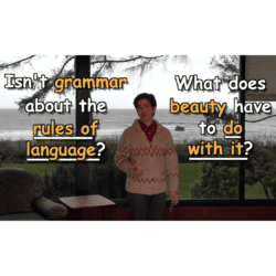 Isn't grammar about the rules of language? What does beauty have to do with it?
