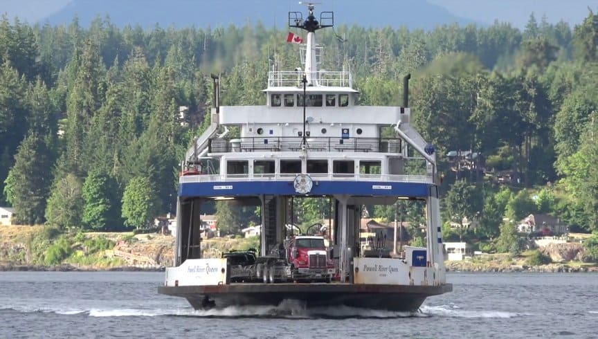 A ferry on Discovery Passage near Campbell River, B.C.