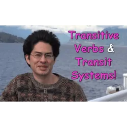 Thomas on a ferry speaking about Transitive Verbs and Transit Systems.