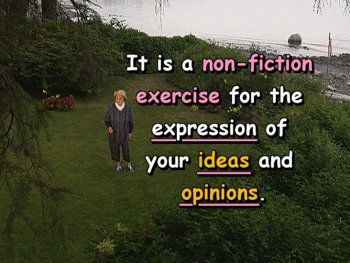 It is a non-fiction exercise for the expression of your ideas and opinions.
