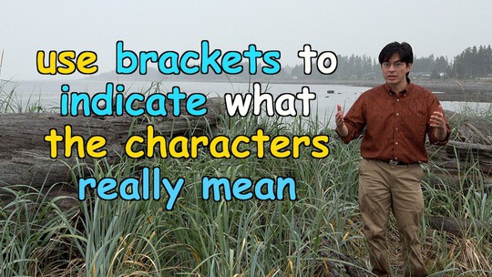 use brackets to indicate what the characters really mean