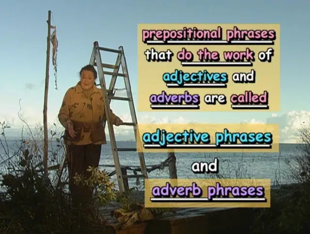 prepositional phrases that do the work of adjectives and adverbs are called adjective phrases and adverb phrases